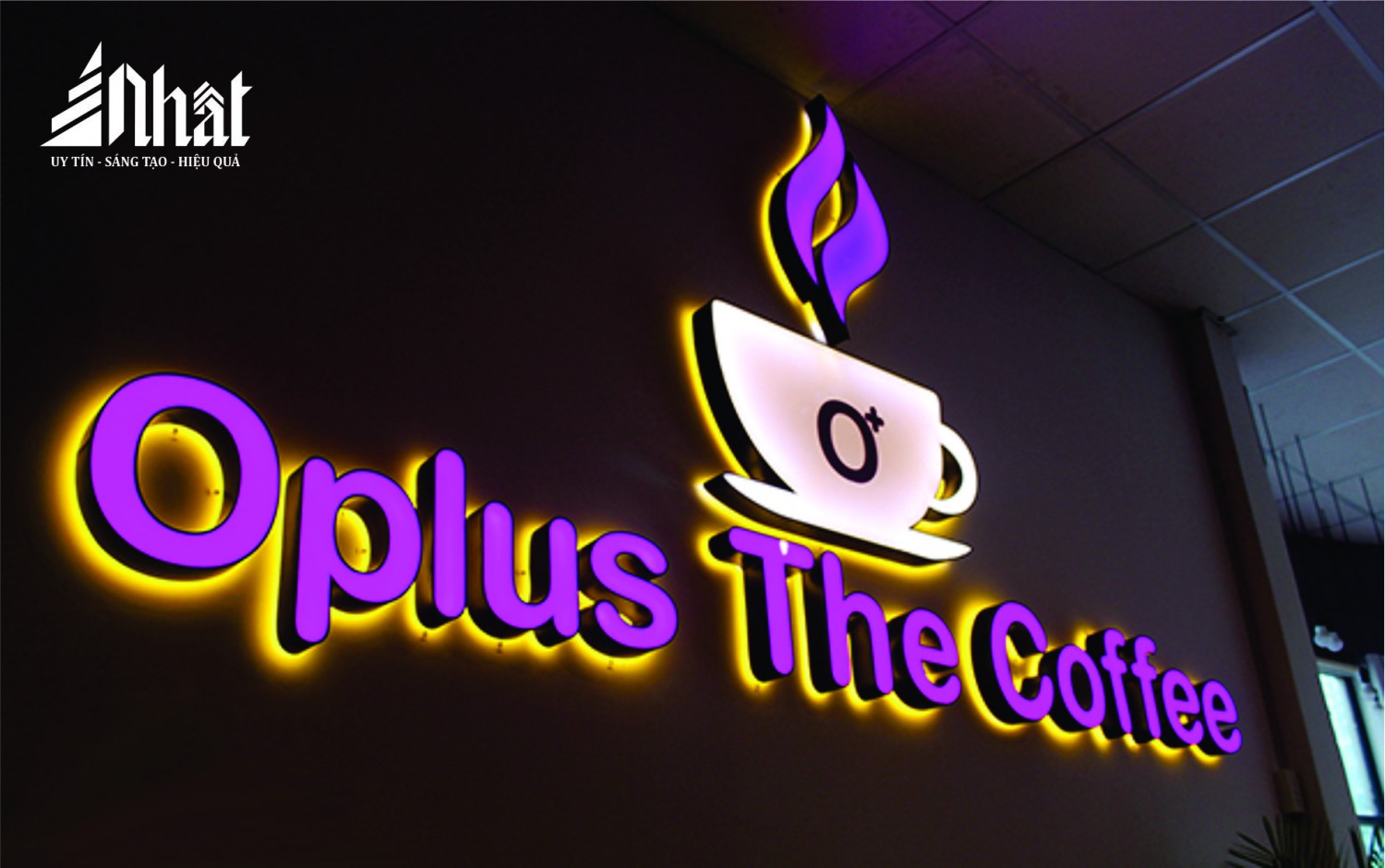 Bộ chữ quán Oplus The Coffee